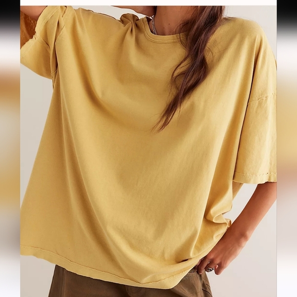 FREE PEOPLE WE THE FREE Devon Tee In Pampas. Size XS NWT - Picture 4 of 4